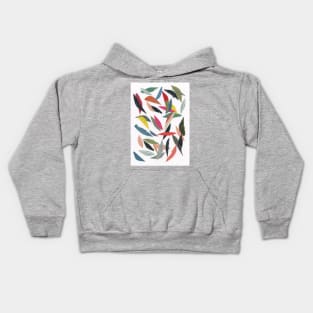 Falling Leaves (White) Kids Hoodie